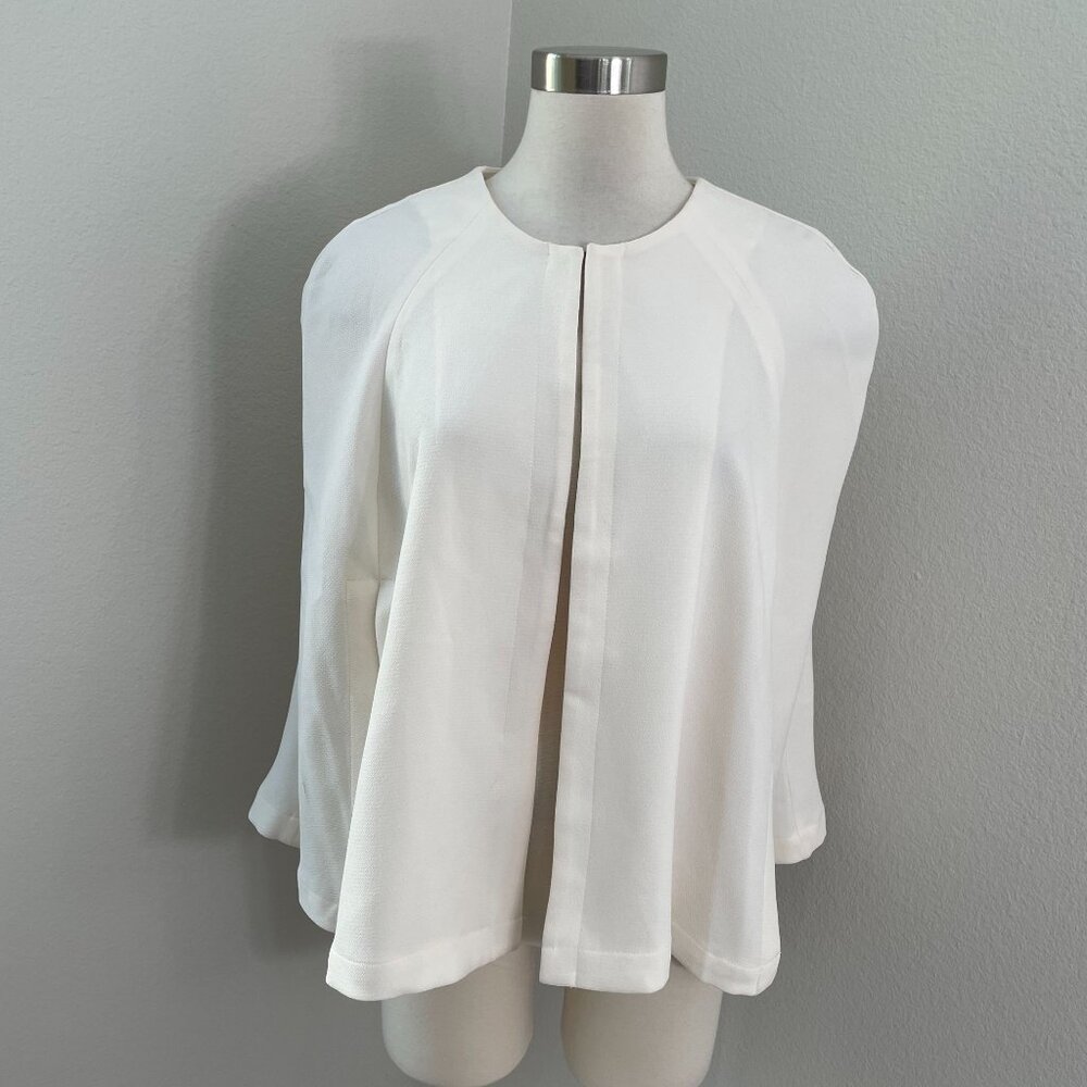 NEW BCBGGeneration Womens Large Whisper Ivory Cape Blazer Jacket Shrug